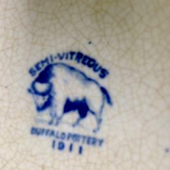 Vintage, Rare, 1911 Buffalo Pottery, 5-pc Blue Willow Tea Set - Picture 7 of 8